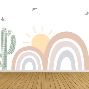 Neutral Boho Nursery Decor / Boho Rainbow Decal / Removable and Reusable / Modern Boho Nursery / Wall Decals