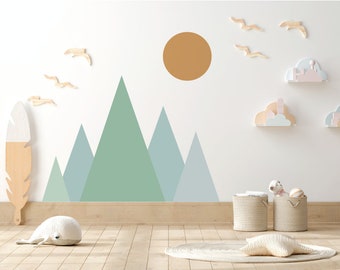 Mountain Wall Decals / Triangle Mountain Wall Decal / Nursery Wall Decals / Kids Room Decor / Wall Stickers