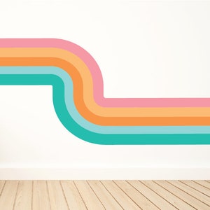 Stripe Wall Decal / Retro Stripes / Stripes Wall Decal / Retro Wall Art / Stripe Wall Art