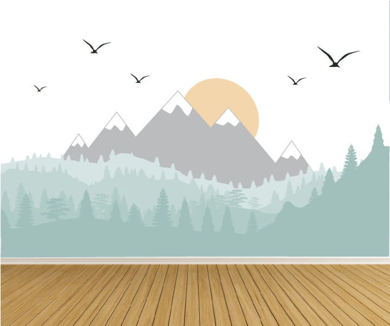 Mountain Wall Decals Nursery Wall Decals Baby Room Decor Etsy