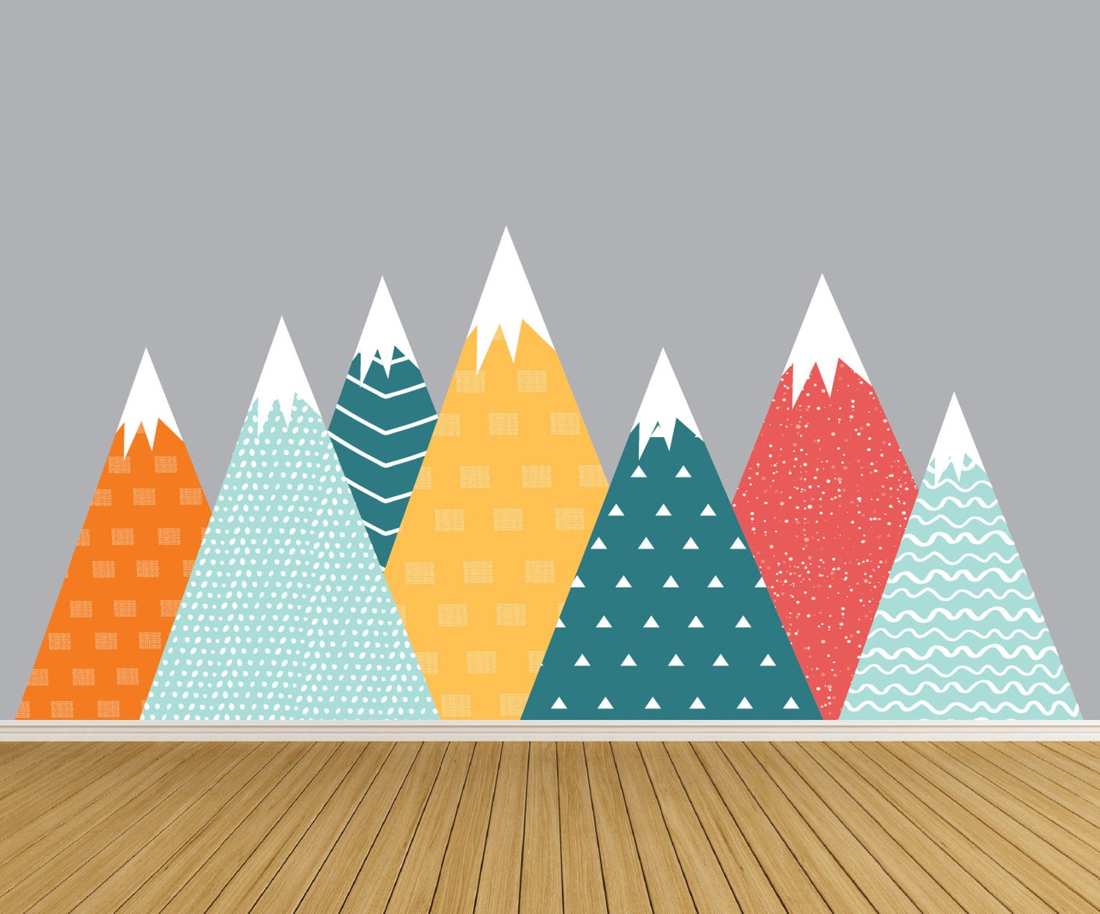 Mountain Wall Decals Nursery Wall Decals Modern Wall Decals Etsy