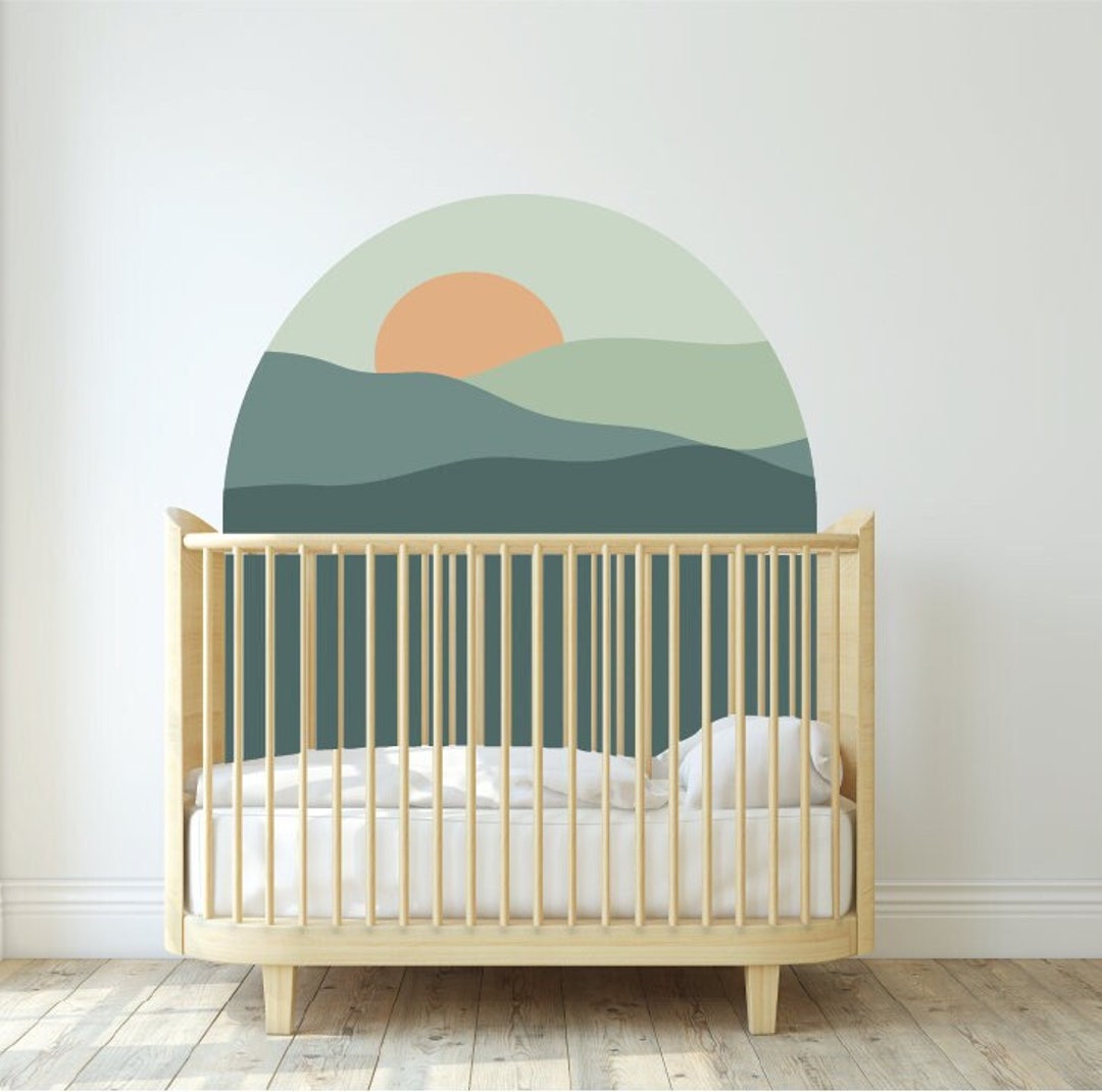 Large Arch Wall Decal Boho Arch Decal Mountain Wall Decal Etsy