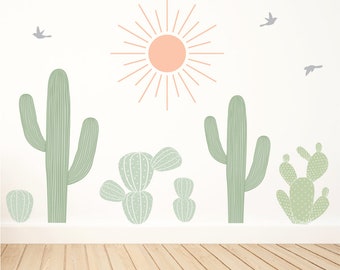 Cactus Wall Decals / Cactus Wall Decals / Wall Decals / Nursery Wall Art / Succulent Wall Art