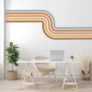 Retro Stripes / Stripe Wall Decals / Retro Stripe Wall Decal / Retro Wall Decor / Nursery Room Decor