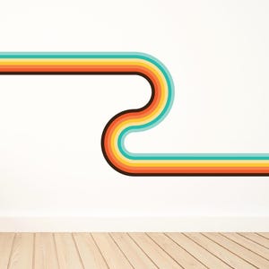 Retro Stripe Wall Decal / Retro Stripes / Stripes Wall Decal / Retro Wall Art / Retro Stripe Decal