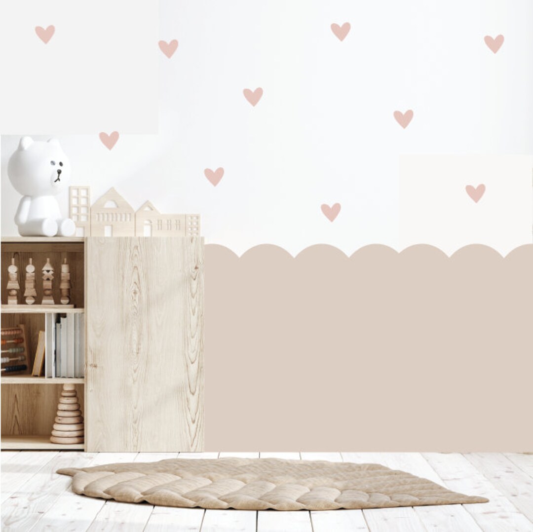 Scalloped Wall Decal Border / Heart Wall Decals / Nursery Wall Decor