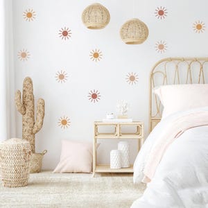 Boho Sun Decals / Boho Nursery Wall Decal Stickers / Boho Nursery Decor / Nursery Decals Neutral