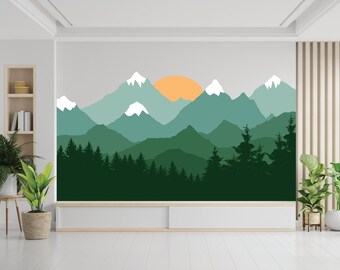 Wall Decals,Nursery Wall Decals, Mountain Wall Stickers,Forest Wall Decals, Wall Stickers-Baby Nursery Decor