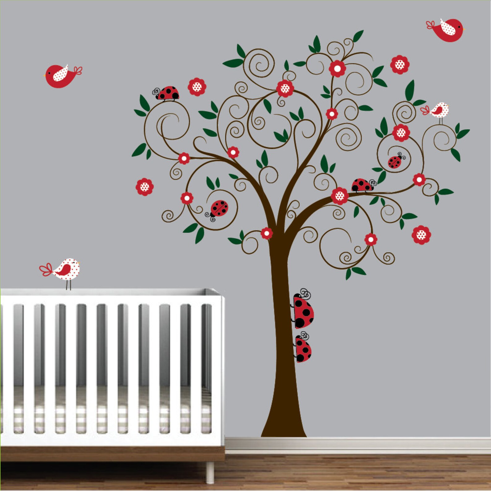 Baby Nursery Wall Decal Wall sticker Tree DecalsLadybugs Etsy