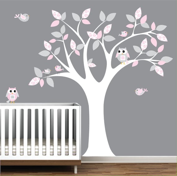 Children Wall Decal Girls Nursery Wall Stickers Owl Birds wall Etsy