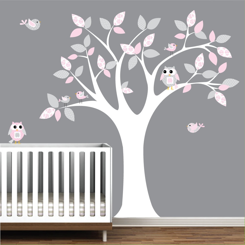 Children Wall Decal Girls Nursery Wall Stickers Owl Birds wall Etsy