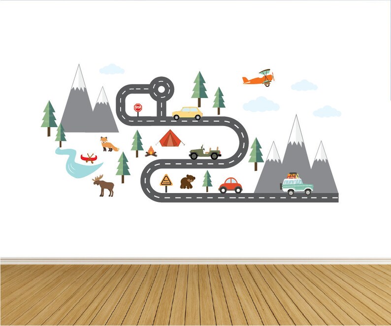 Camping Mountain Wall Decals / Nursery Wall Decals / Mountains Etsy