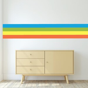 Stripe Wall Art / Stripe Wall Decal / Stripes / Retro Stripe Wall Decor / Wall Decals / Rainbow Stripe