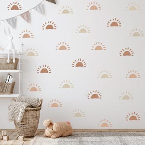 Boho Wall Decals / Sun Wall Decals / Peel and Stick Wall Decals / Boho Wall Art / Sun Wallpaper / Nursery Wall Decals