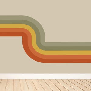 Retro Stripe Wall Decal / Retro Stripes / Stripes Wall Decal / Retro Wall Art / Retro Stripe