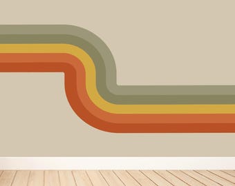 Retro Stripe Wall Decal: Peel-and-Stick Wall Art