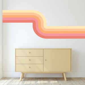Stripe Wall Decal / Retro Stripes / Stripe / Wall Decal / Retro Wall Art / Stripes / Peel and Stick / Wall Decal / Wall Stickers