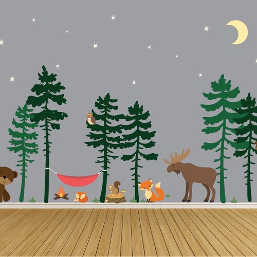 Forest Wall Decals / Animal Decals / Nursery Wall Art / Nature Etsy