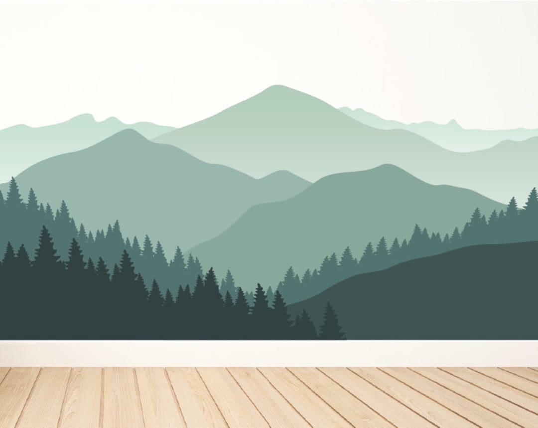 Removable Mountain Wall Decal / Mountain Wall Mural / Nursery Wall