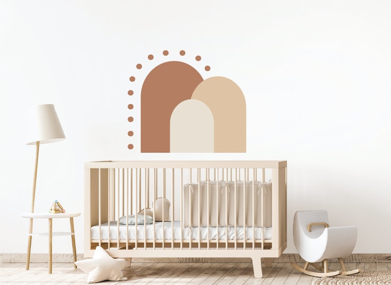 Boho Modern Nursery Wall Art / Boho Arch Wall Decal / Etsy
