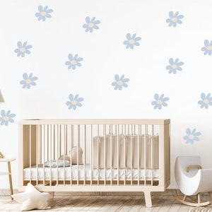 Daisy Wall Stickers - Nursery Decor - Flower Wall Decals - Reusable -Peel And Stick