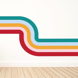 Retro Stripe Wall Decal / Retro Stripes / Stripes Wall Decal / Retro Wall Art / Retro Stripe / Peel and Stick Decal for Wall