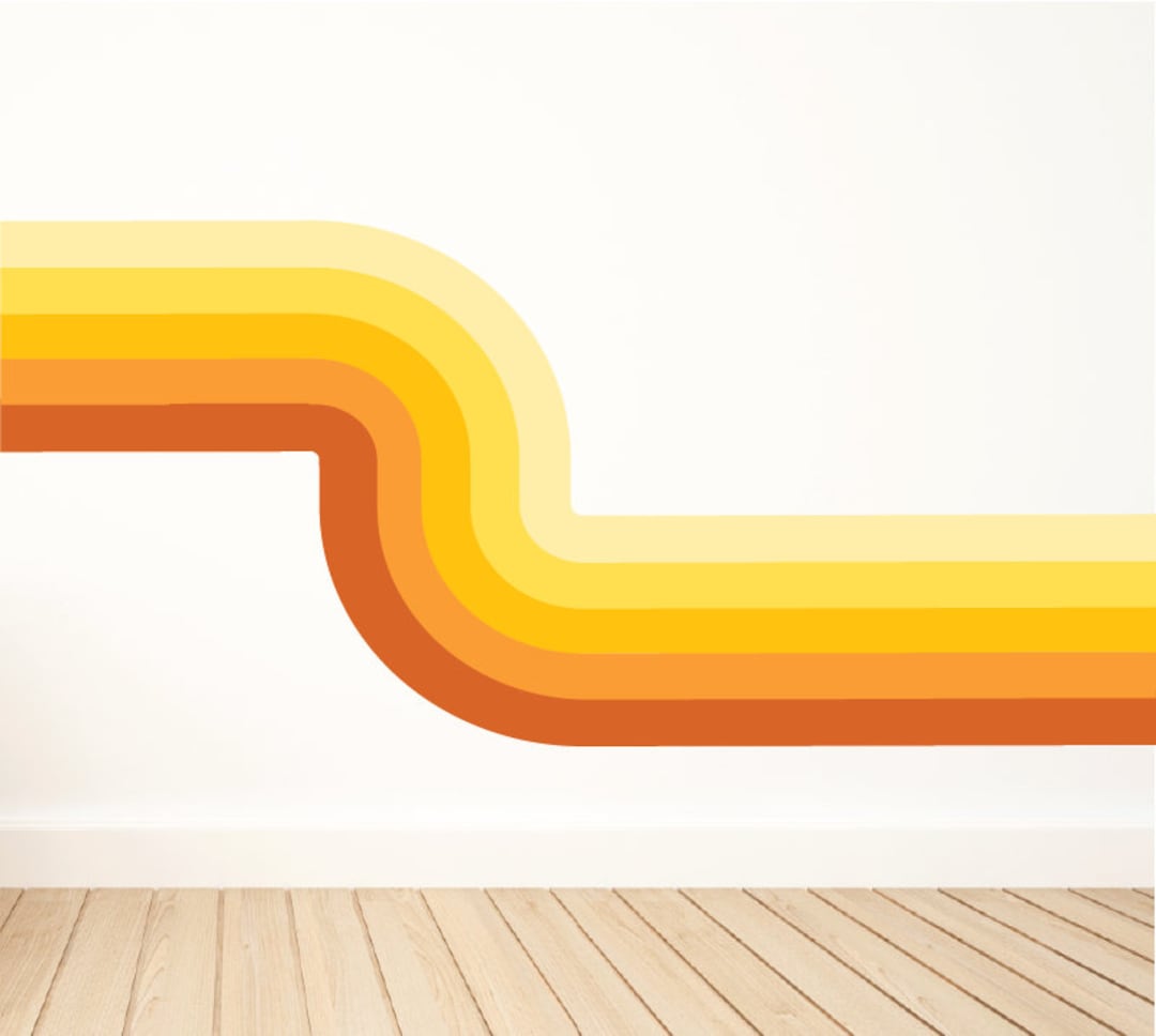 Stripe Wall Decal / Retro Stripe Decal / Retro Stripes / Wall Decal