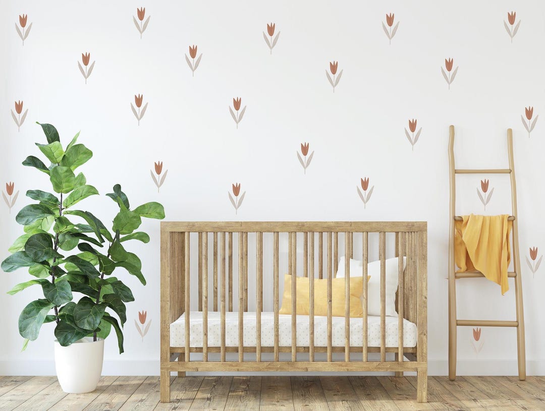 Tulip Flower Wall Decals: Boho Nursery Decor - Etsy