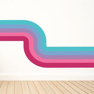 Retro Stripe Wall Decal / Retro Stripes / Stripes Wall Decal / Retro Wall Art / Retro Stripes / Stripe