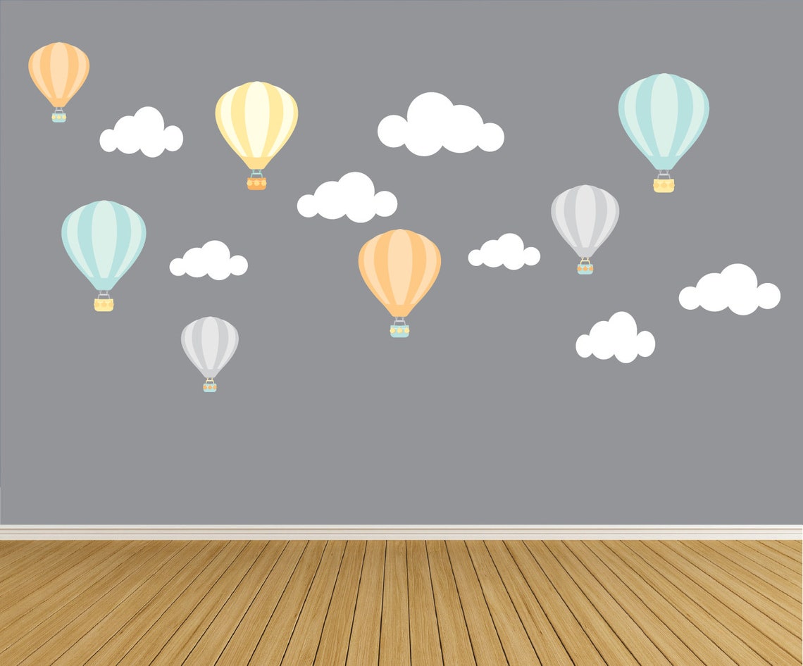 Hot Air Balloon Wall Decalsreusable Wall Decalsnursery Wall Etsy