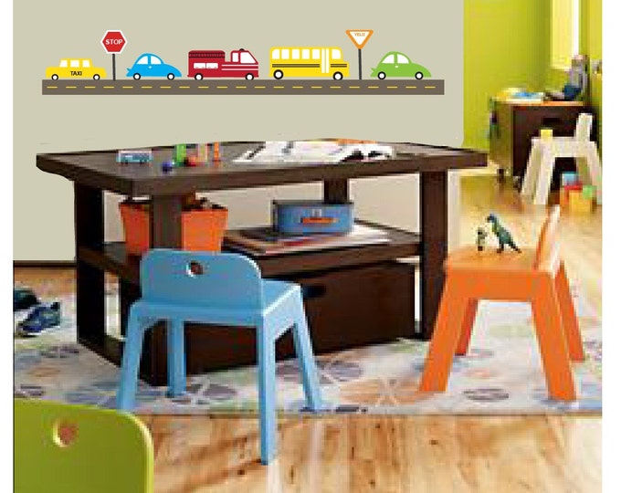 Vinyl Wall Decal Cars Kids Wall Art Etsy