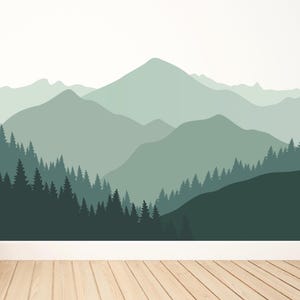 Removable Mountain Wall Decal / Mountain Wall Mural / Nursery Wall Decal / Mountains / Peel and Stick Wall Mural
