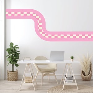 Stripe Wall Decal / Checkered Stripe Decal / Stripe Decals for Walls / Retro Wall Decal / Wall Art