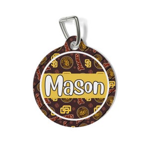 San Diego Padres, Dog Tag, Custom, Pet Tag, MLB Team, Baseball, ID Tag, Dog, Cat Tags, Personalized Pet Tags, Custom Pet Name