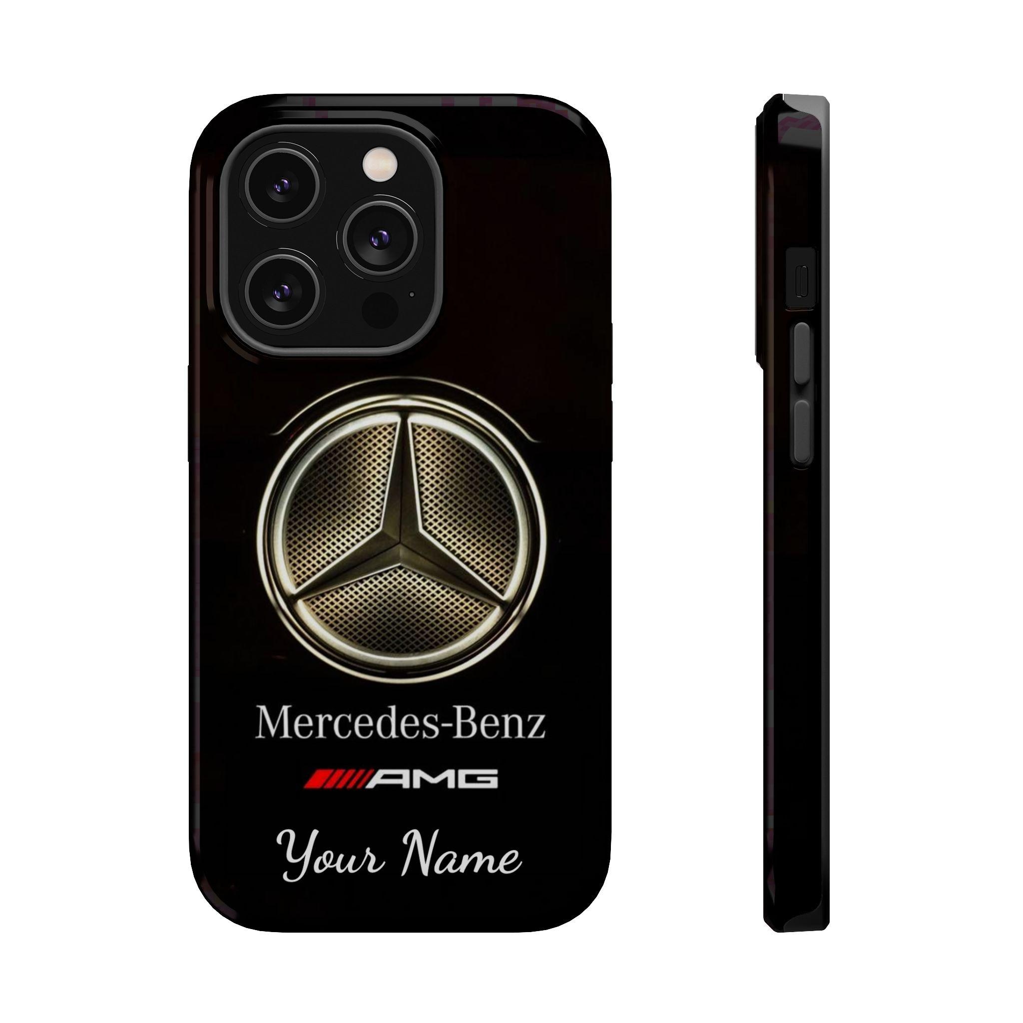 Coque Housse Pour IPhone 13 Mini - AMG Mercedes - Carbone Stripe Noir, Silicone/TPU