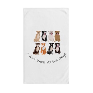 Dog Lovers Hand Towel with Cute Dog Design, Pet Lover Gift, Dog-Themed Kitchen Towel, Animal Lover Gift, Cute Dog Decor