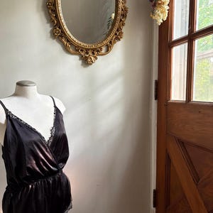 vintage black satin romper