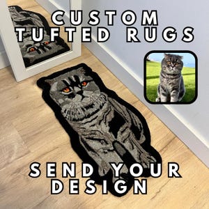 Custom-Rugs or Personal Tufted Rugs Pet Rug Designs Cat and Dog Tufting Rug for your cozy house.