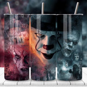 Halloween Skinny Tumbler Wrap | horror Character Sublimation Design | Digital Download for Spooky Tumbler Wraps