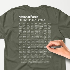 National Park Checklist T-Shirt, National Park Scratch Off Tee, National Park Gift