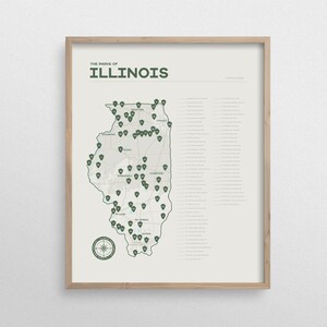 Mappa checklist dei parchi statali dell'Illinois