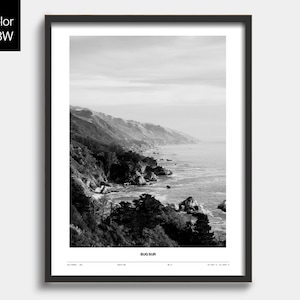 Big Sur California Photo Poster, Modern Minimalist Wall Art Print, Wall Decor