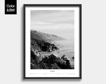 Big Sur California Photo Poster, Modern Minimalist Wall Art Print, Wall Decor