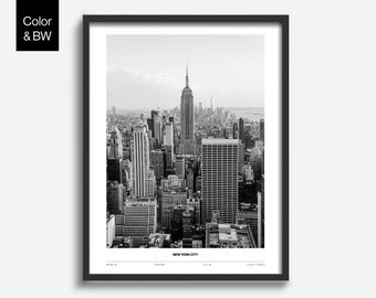 New York City Photo Poster, Modern Minimalist Wall Art Print, Wall Decor
