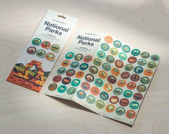 National Park Stickers Bucket List 63 Pack, Checklist Water Proof Stickers, National Park Gift, National Park Sticker Complete Collection