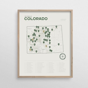 Colorado State Parks Checklist Poster Map