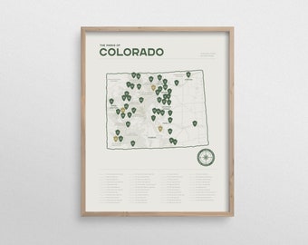 Carte de l’affiche de la liste de contrôle des parcs d’État du Colorado