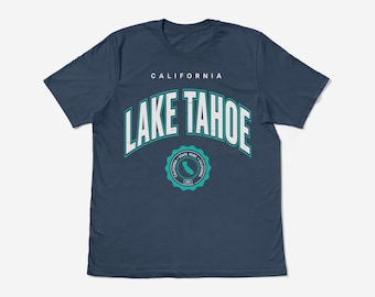 Lake Tahoe State Park California Vintage T-Shirt, Travel Apparel, Varsity Retro Tee