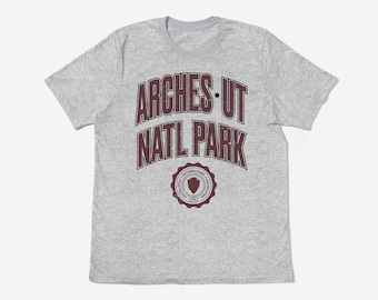 Arches National Park Vintage T-Shirt, Arches Utah Travel Apparel Souvenir, Varsity Tee