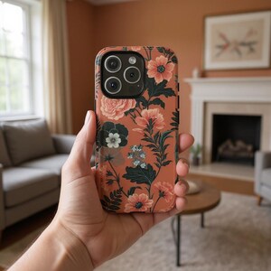 Bloemen iPhone-hoesje, stevig hoesje voor iPhone 8 11 12 13 14 15 16 | Prachtig botanisch ontwerp voor natuurliefhebbers, lente- en zomercadeau
